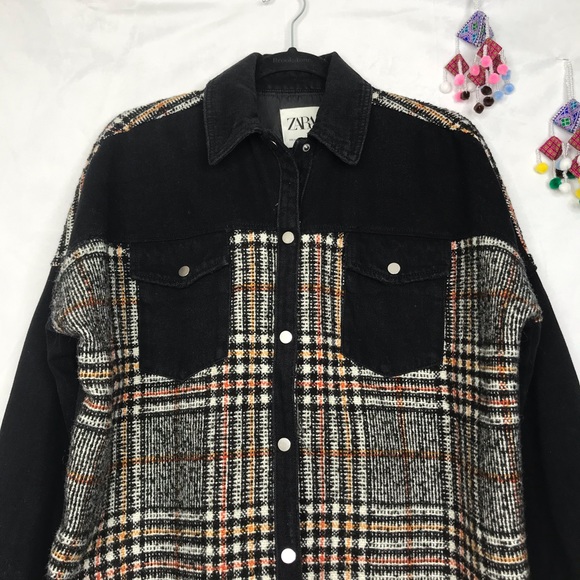 zara plaid overcoat
